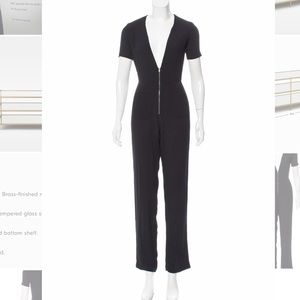 NWT REFORMATION Farah Plunging Neck Jumpsuit Black